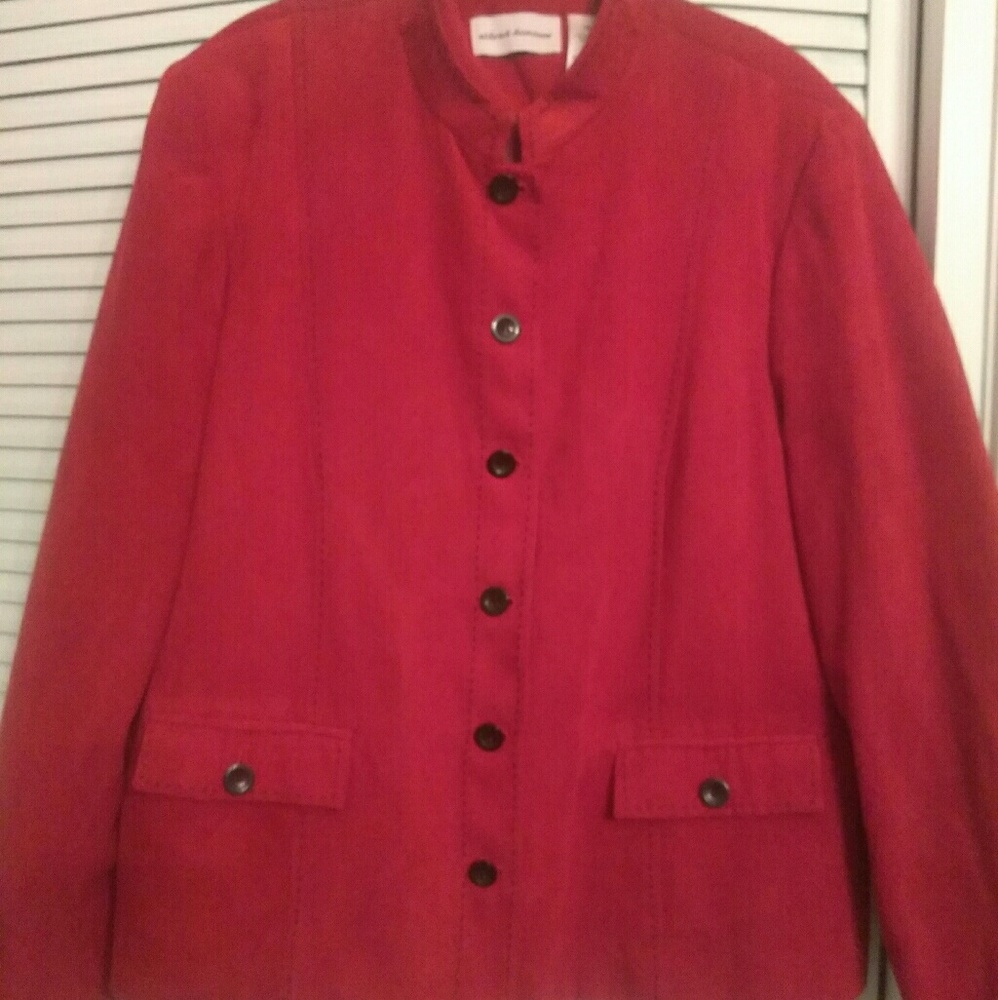 Alfred Dunner Lipstick Red Blazer Size 18